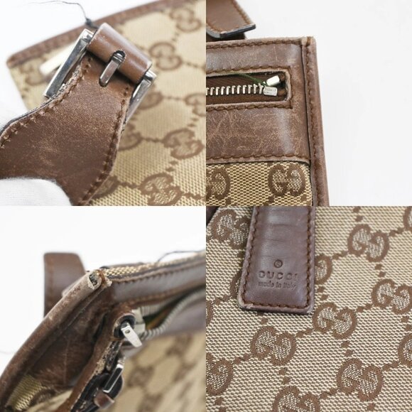 GUCCI Logo GG Pattern Crossbody Shoulder Bag Canvas Leather Brown SHW 02CA568GUC - Picture 9 of 9